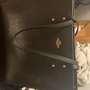 Medium size black coach zipper bag